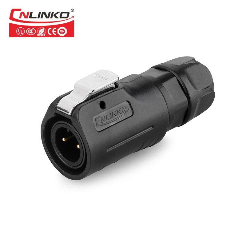 CNLINKO M12 2 pin 5A Man Vrouw Plug En Paring Plug Power Waterdichte IP67 Cable Connector Voor Led Apparatuur: plug