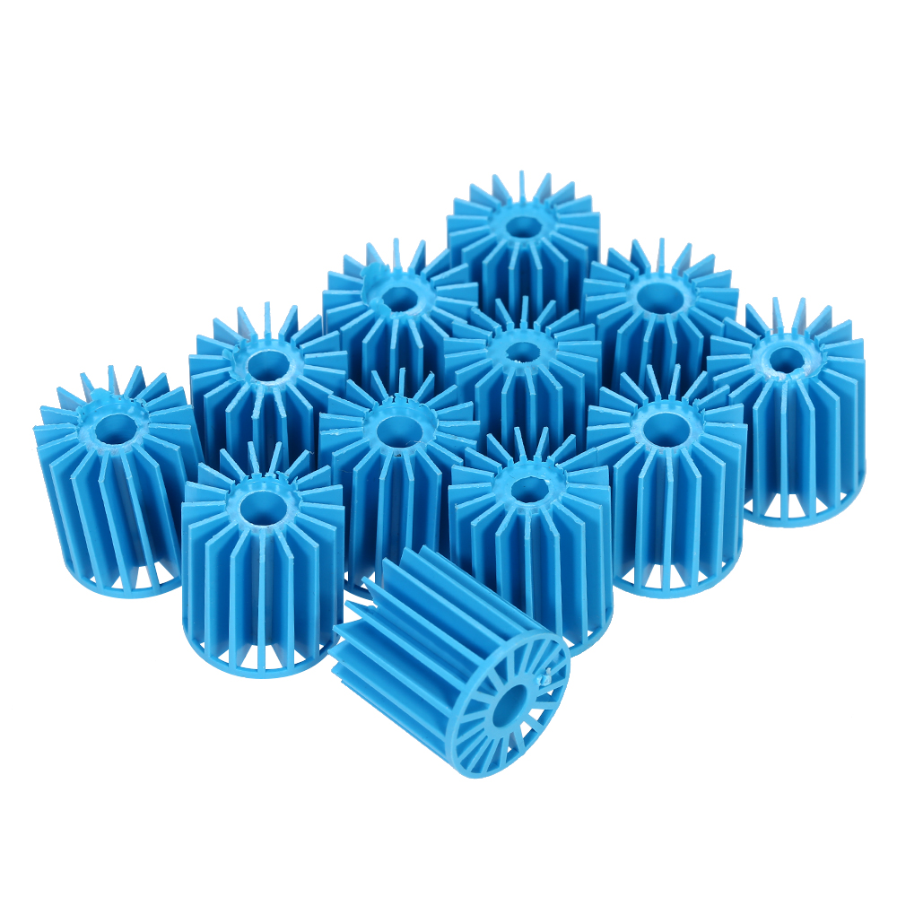 100 st 15*16mm biokulor akvarie akvarium damm filter biologiskt filtreringsmedium blå för akvarie akvarium koi dammar