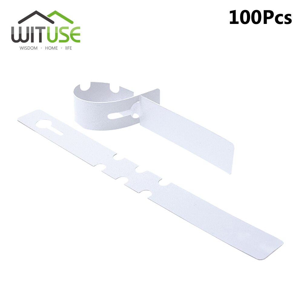 Etiquetas impermeables para vivero, tipo T, cinta de 3 tipos de plástico, para flores y plantas gruesas, bandeja, Mark para herramientas de jardín, 50/100 Uds.: Ribbon White