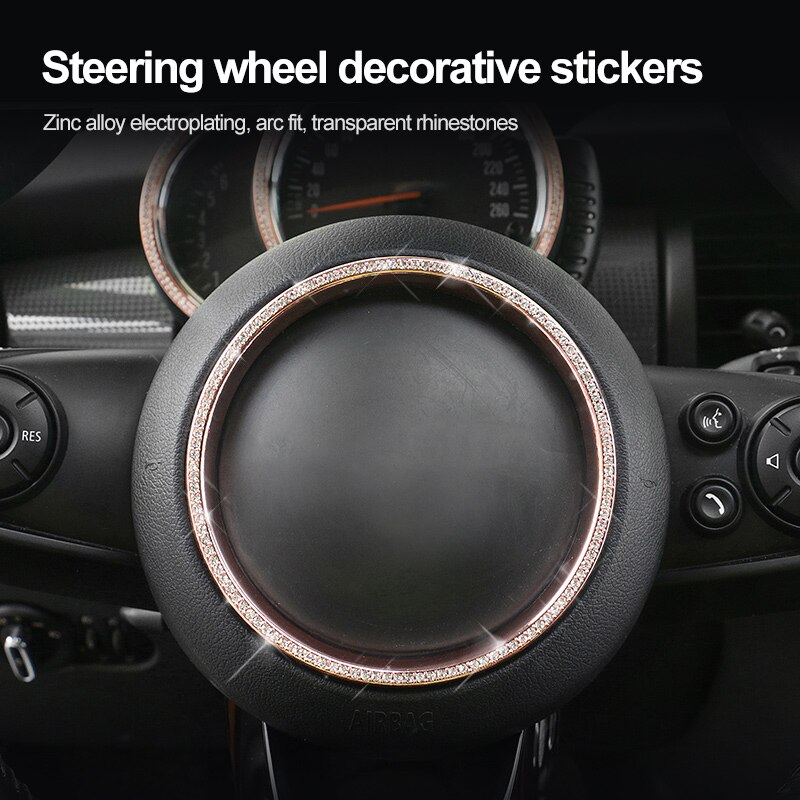 Car Tachometer Interior 3D Rhinestone Steering Wheel Decorative Ring For BMW Mini COOPER F55 F56 F54 F60 Drill Sticker