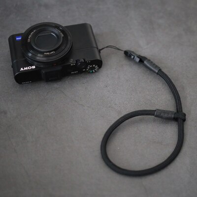 Sterkt vevd nylon tau kamera skulder nakke stropp belte til  rx100 m 6 m4 m5 vi gr2 x100f xf10 m5a gr2 gr3 g7 x 2 lx10 z7 z6 a7 m 3 a9: Svart håndtau