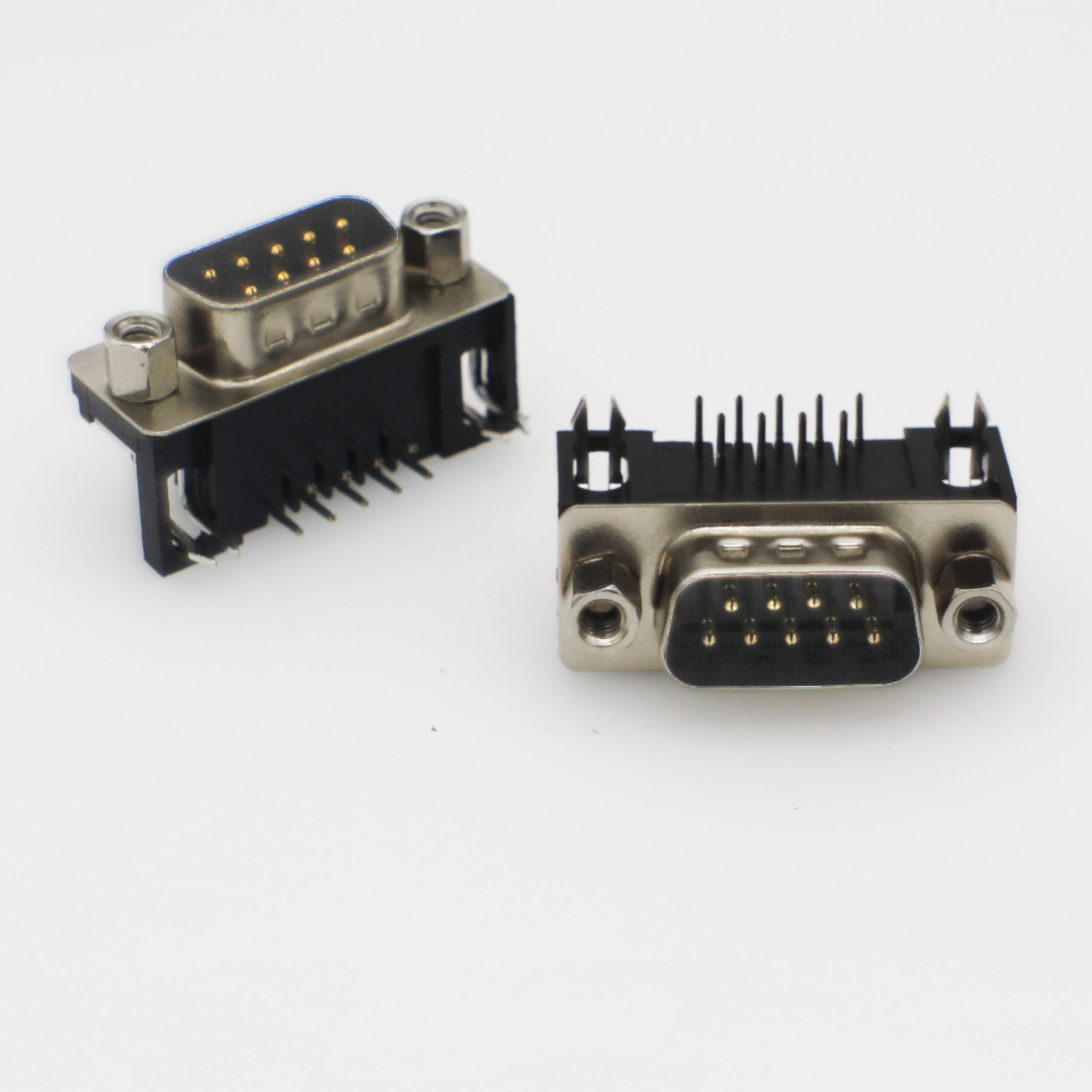 100pcs DR9 famale DR9 9P male PCB Mount D-Sub 9 pin PCB Connector,RS232 9PIN Connector 90-degree bent needle DB9 connector: 100pcs Male