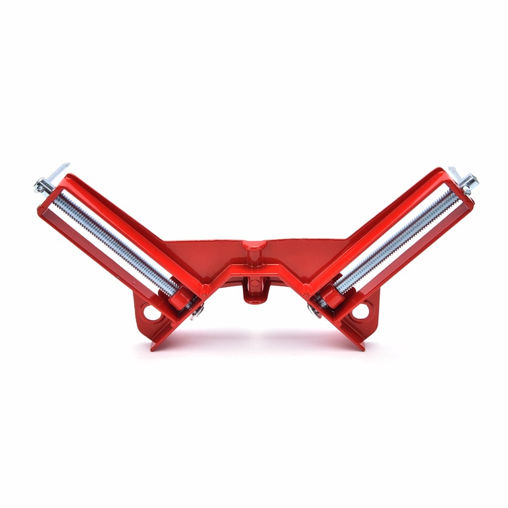 Red Adjustable Jaws 90 Degree Right Angle Clip Aluminum Picture Frame Corner Clamp Woodworking Hand Tool Kit