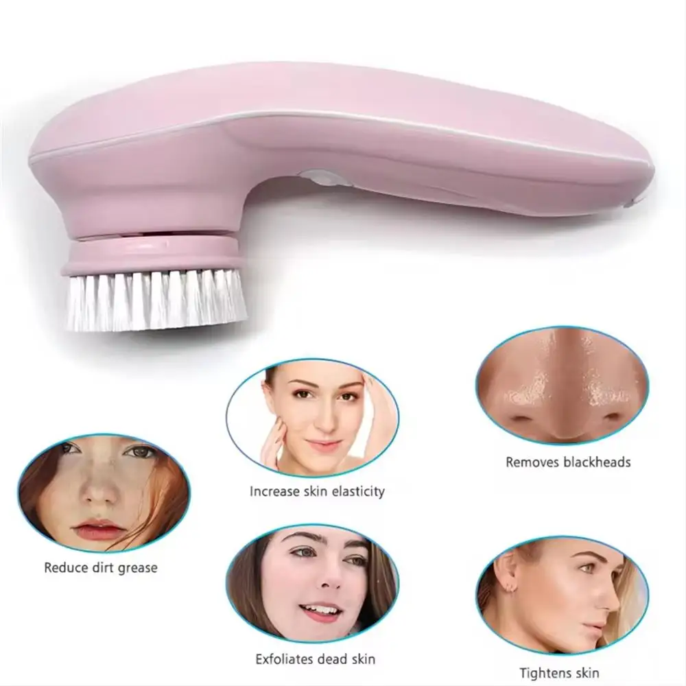 Cepillo de limpieza facial eléctrico con 3/6 cabezales intercambiables, masaje de limpieza profunda y limpiador facial para eliminación de espinillas