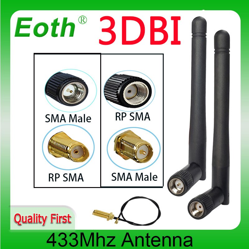 433Mhz Antenna 3dbi lora GSM 433 IOT SMA Male Connector Aerial antena 433m RP-SMA SMA female to Ufl./IPX Extension Pigtail Cable