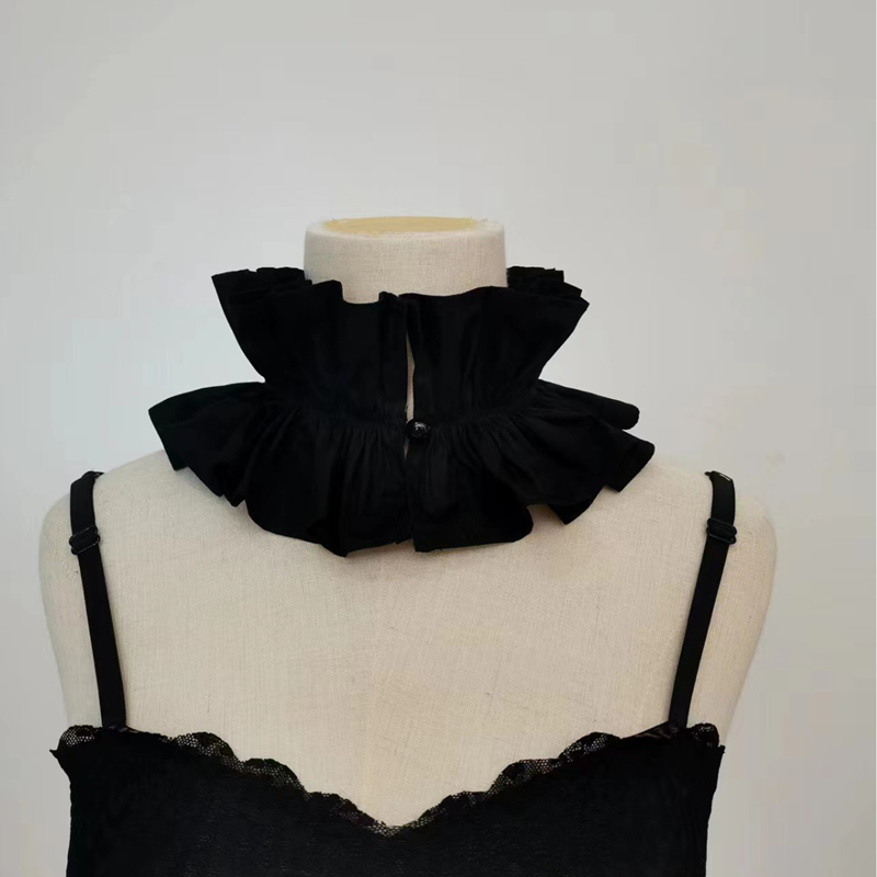 Colar inchado de malha em camadas, cachecol de tule, pescoço do palácio, gola decorativa, colar falso, palhaço, cosplay, adereços de fantasia: CÉU AZUL