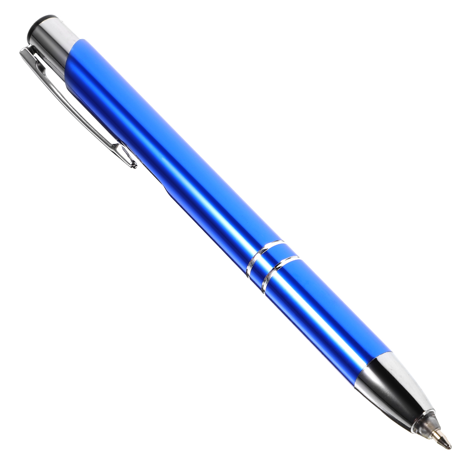 LED-Lichtstift, Metall-Kugelschreiber, Unterschriftenstift, Bildschirm-Stift-Stift, beleuchtete Spitze, LED-Taschenlampe, Stift für Büro, Nachtschreiben: Blau