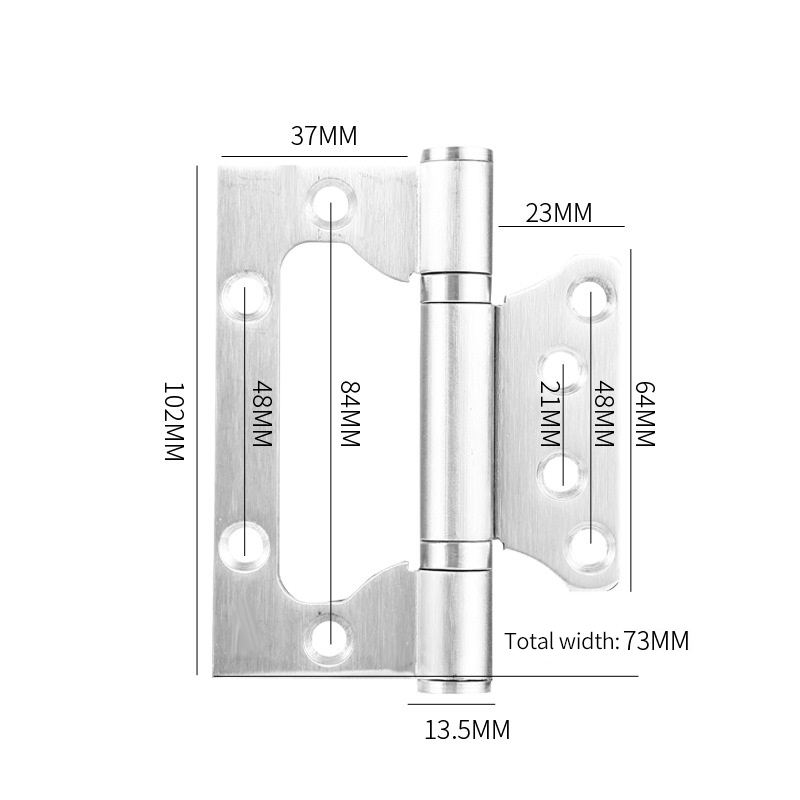 Flush Hinge Heavy Duty Home Door Hinges 304 Stainless Steel, Ball Bearing Hinges For Bedroom Wardrobe, Kitchen Cabinets
