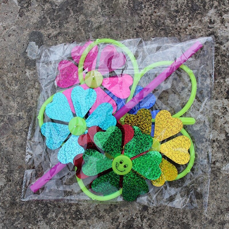 1Pc Kleurrijke Diy Pailletten Windmolen Wind Spinner Huis Tuin Yard Decoratie Kinderen Speelgoed Te Scheuren Down En Set up
