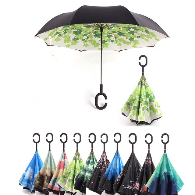 Reverse Umbrella Man Inverted Umbrella Umbrellas C Handle Windproof Women Sun and Rain Anti UV invertido Paraguas Parapluie