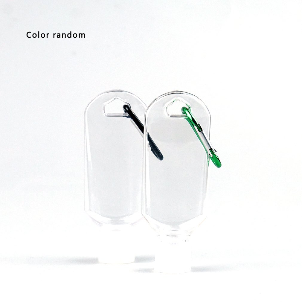 50Ml Transparent Keychain Empty Bottles Travel Plastic Key Ring Mini Bottle Portable Leakproof Containers Flip Cap