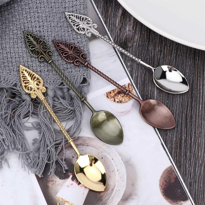 Stainless Steel Byzantine Medieval Retro Staff Coffee Spoon Teaspoon Spoon Wedding Ice Cream Spoons Kitchen Gadget Set Tableware
