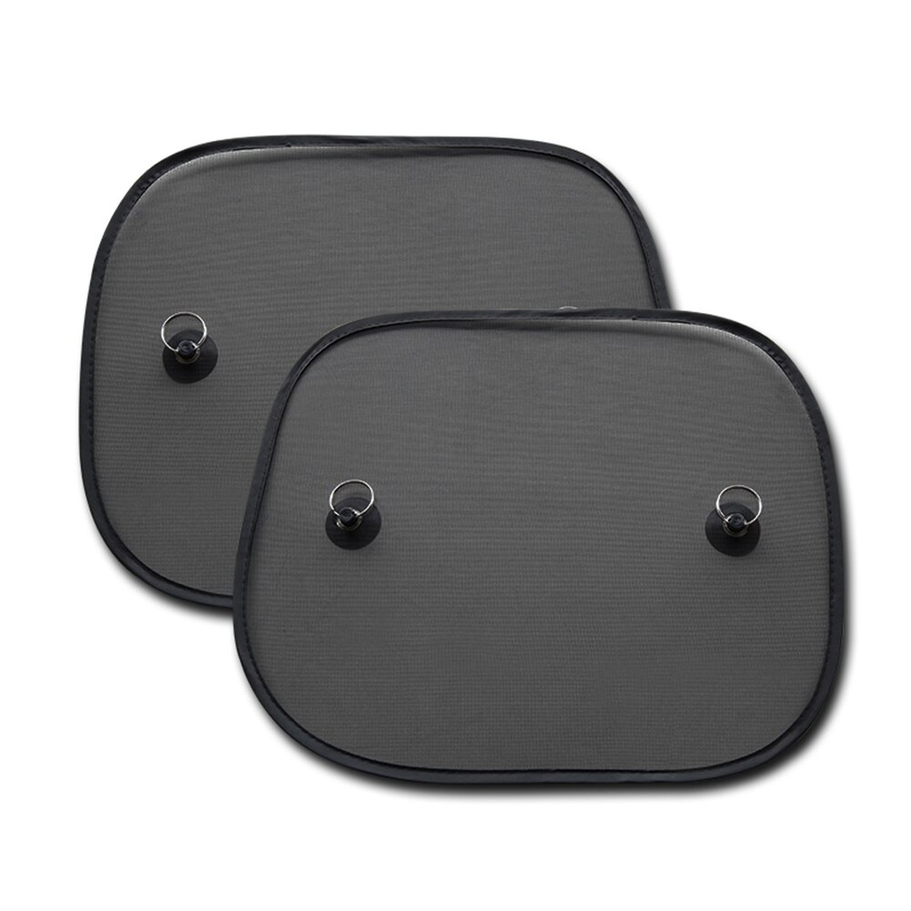 Pare-soleil en maille noire pour voiture, pare-soleil avec ventouse, fenêtre latérale avant et arrière, Protection UV