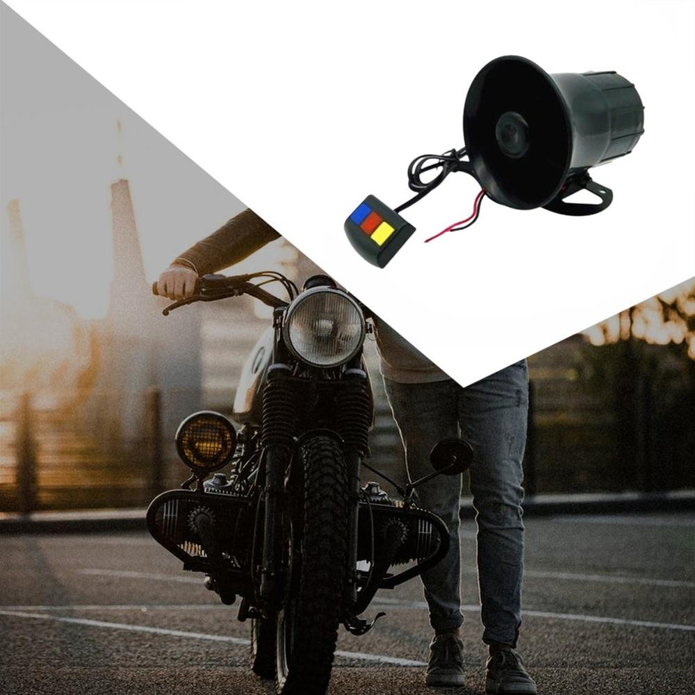 12v/24v pratique moto ronde ouverture klaxon 3 tons alarme klaxon extrêmement fort et clair son voiture pièces accessoires