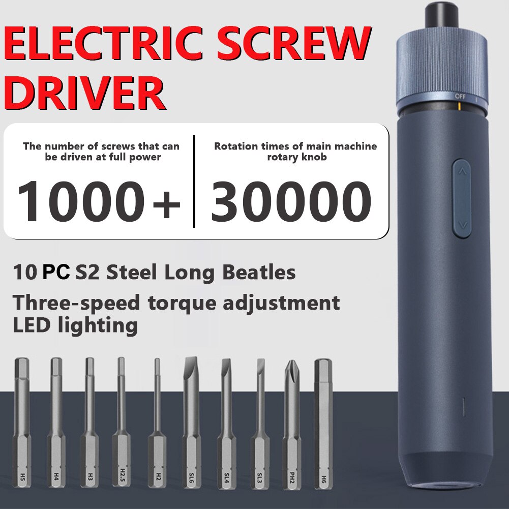3.6V Mini Elektrische Schroevendraaier Set Smart Draadloze Schroevendraaiers Oplaadbare Power Battery Schroevendraaier Met Led Licht 10Pcs Bit