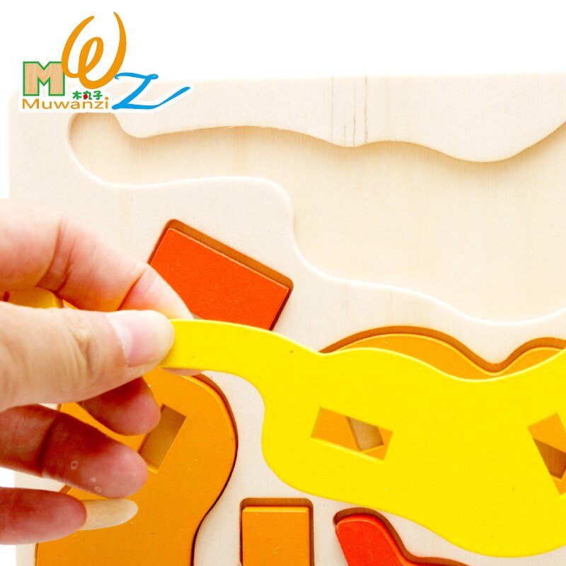MWZ Cartoon zwierząt zabawki dla dzieci 3D puzzle drewniane puzzle dla dzieci nauka zabawki edukacyjne dla dzieci Handmade DIY zabawki