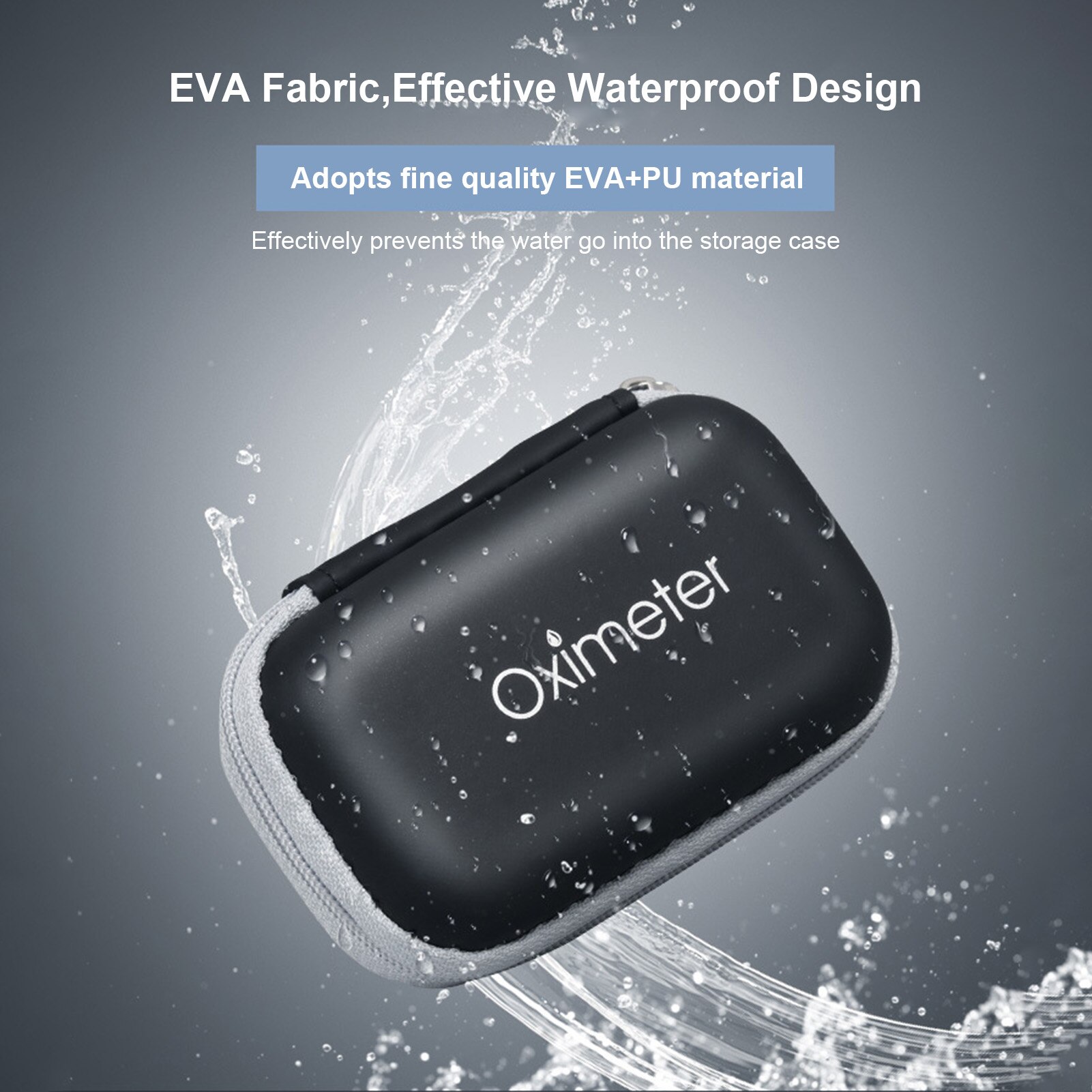 Portable Oximeter Protective Case Multipurpose Waterproof Zipper Storage Bag EVA Fingertip Pulse Oximeter Organizer Carry Pouch