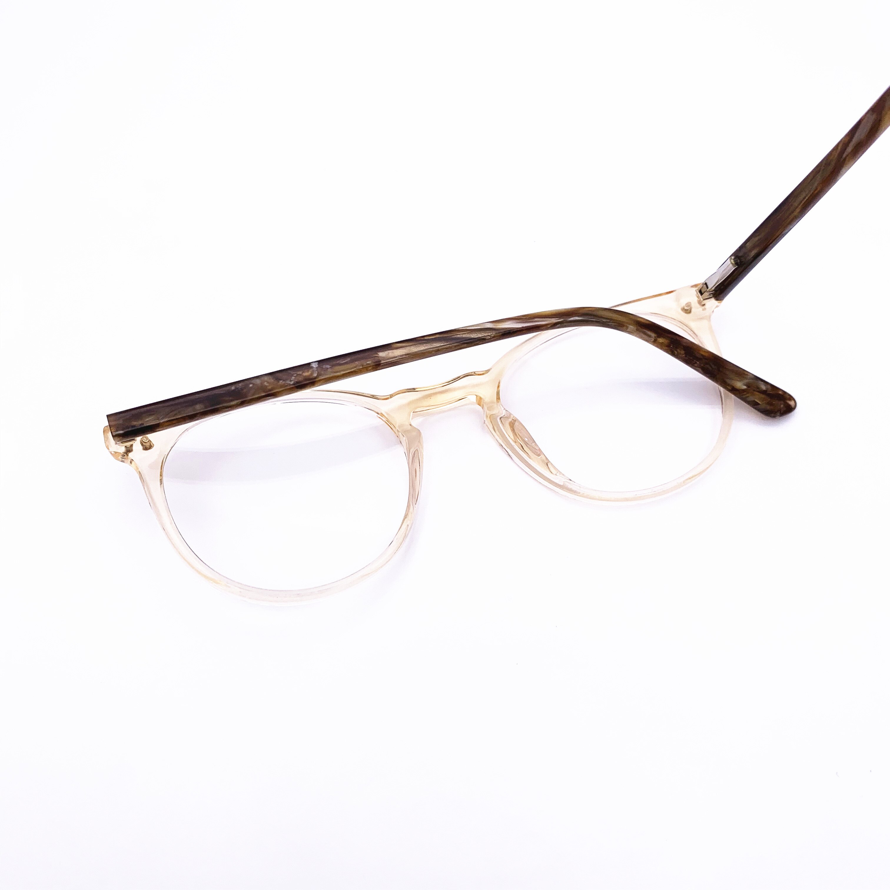Belight Optical Women Transparent Brown Spring Glasses Frames Optical EyeGlasses Prescription Eyewear 044