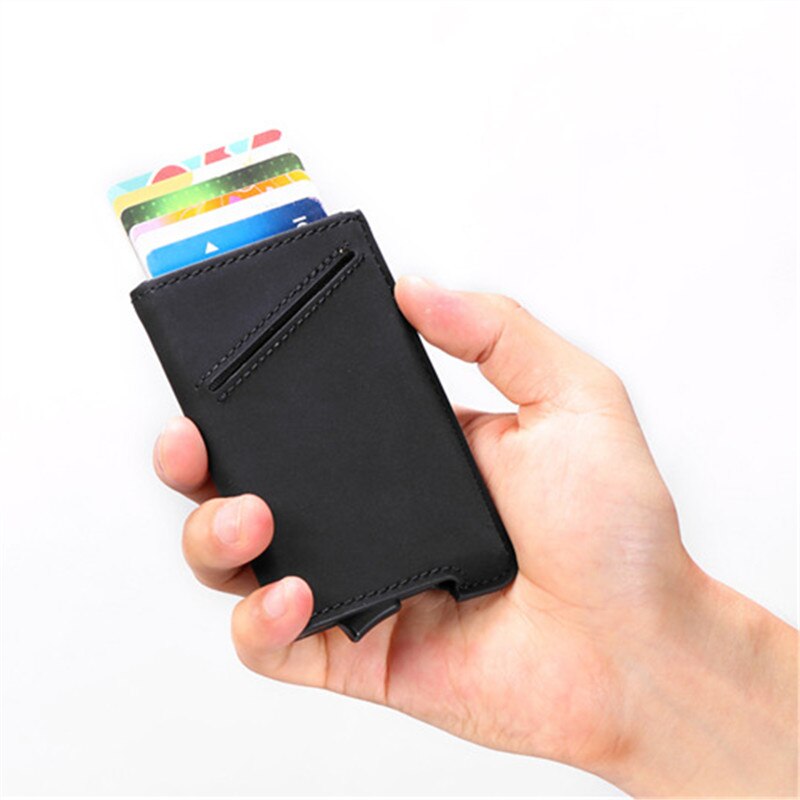 ZOVYVOL RFID Credit Card Holder Automatic Pouch for Credit Card Men And Women Unisex ID Case PU Leather Wallets