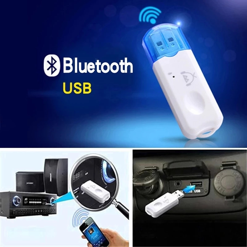 MAIS USB Bluetooth Receptor de Musica Estereo Sm Fio Adaptador de Audio Dongle Kit Microfone Embutido Para Alto-Falante Para