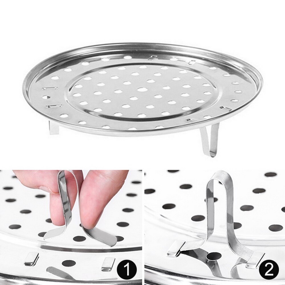 HOOMIN bandeja para albóndigas de tres patas, estante de vapor, redonda vaporera, estante de vapor, soporte de vapor para cocinar al vapor, hornear, herramienta de cocina