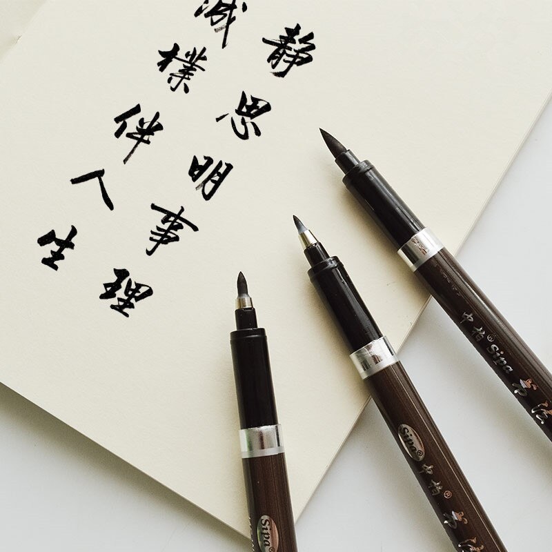 3 stk kalligrafi øvelse pen japan materiale børste til signatur kinesiske ord læring skole forsyninger papirvarer