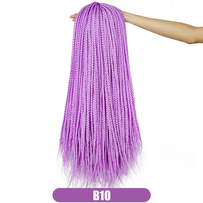 19 Color Ombre Box Crochet Hair Braids 24 Inch Zizi Synthetic Hair Extension For Braids Kanekalon Braiding Hair Pre Stretched: B10