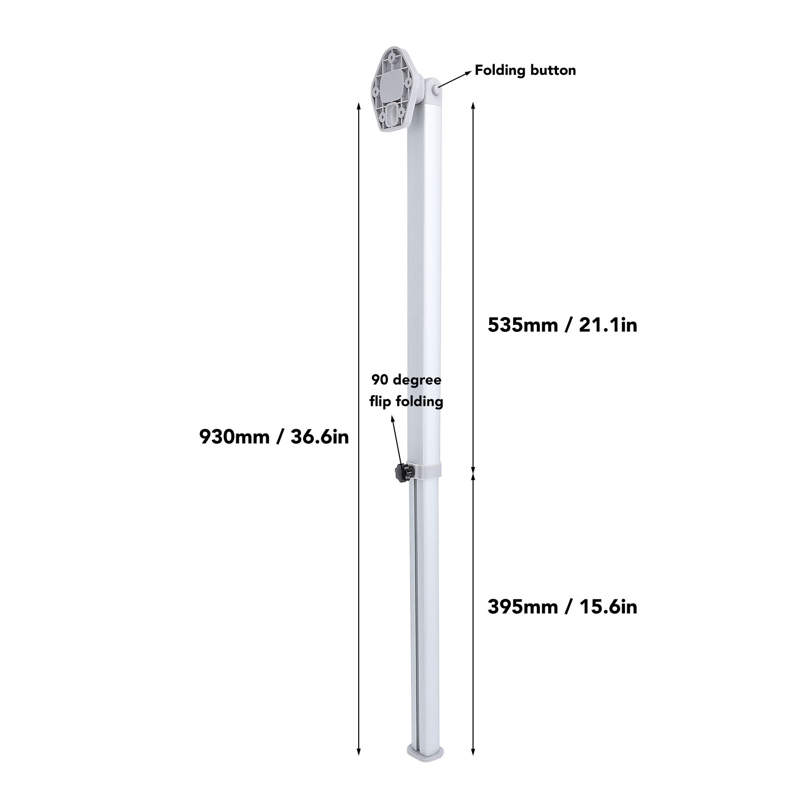 RV Folding Table Leg RV Adjustable Table Leg Oxidation Resistant Detachable 540 To 930mm Silver Aluminum Alloy for Campervan
