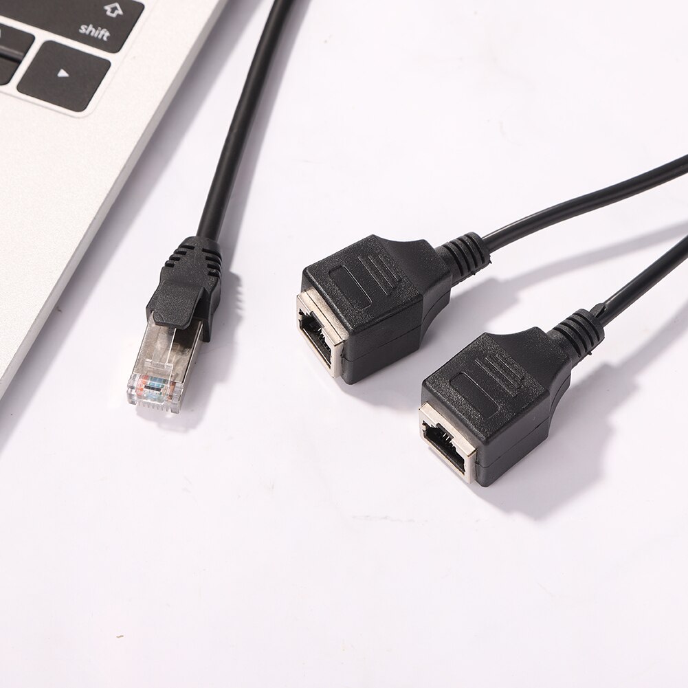 60cm Cat 5 Network Cable RJ45 1 Male to 2 Female Ethernet LAN Computer Splitter Adapter Connector Extension Cord Cable