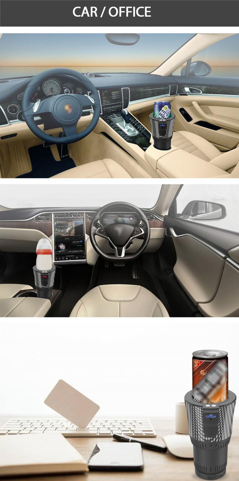 Taza de enfriamiento de calefacción para coche de 12V para la oficina, Enfriador de coche, soporte para tazas y copas inteligentes, vaso para enfriar bebidas, lata