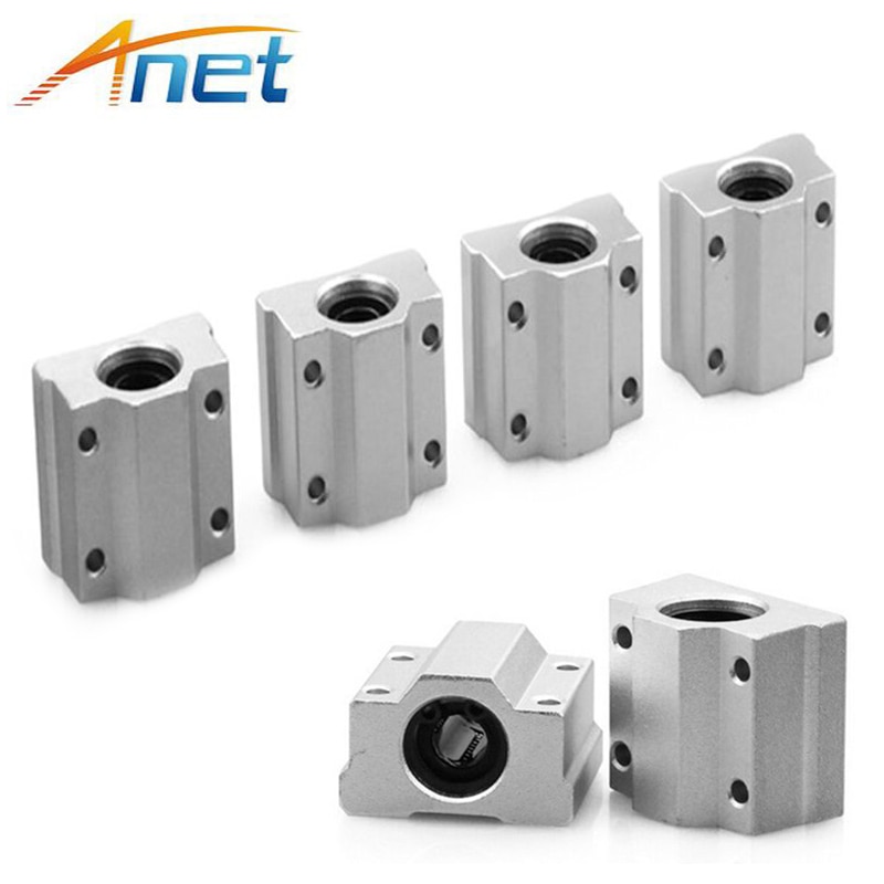 4PCS Anet SC8UU SCS8UU 8mm Motion Ball Bearing slider Block Bushing Linear Shaft 3D Printer Part