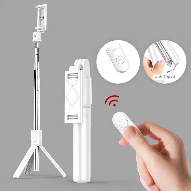 Mini Tripod Remote Control Selfie Stick Monopod Foldable Wireless Shutter Extendable Monopod For IPhone Android Phone: Sliver