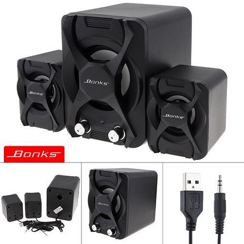 K2 Powerful Bass USB Notebook Stereo Speakers Subwoofer Portable Full Frequency Speaker for Desktop PC Laptop Mobile Phone: black