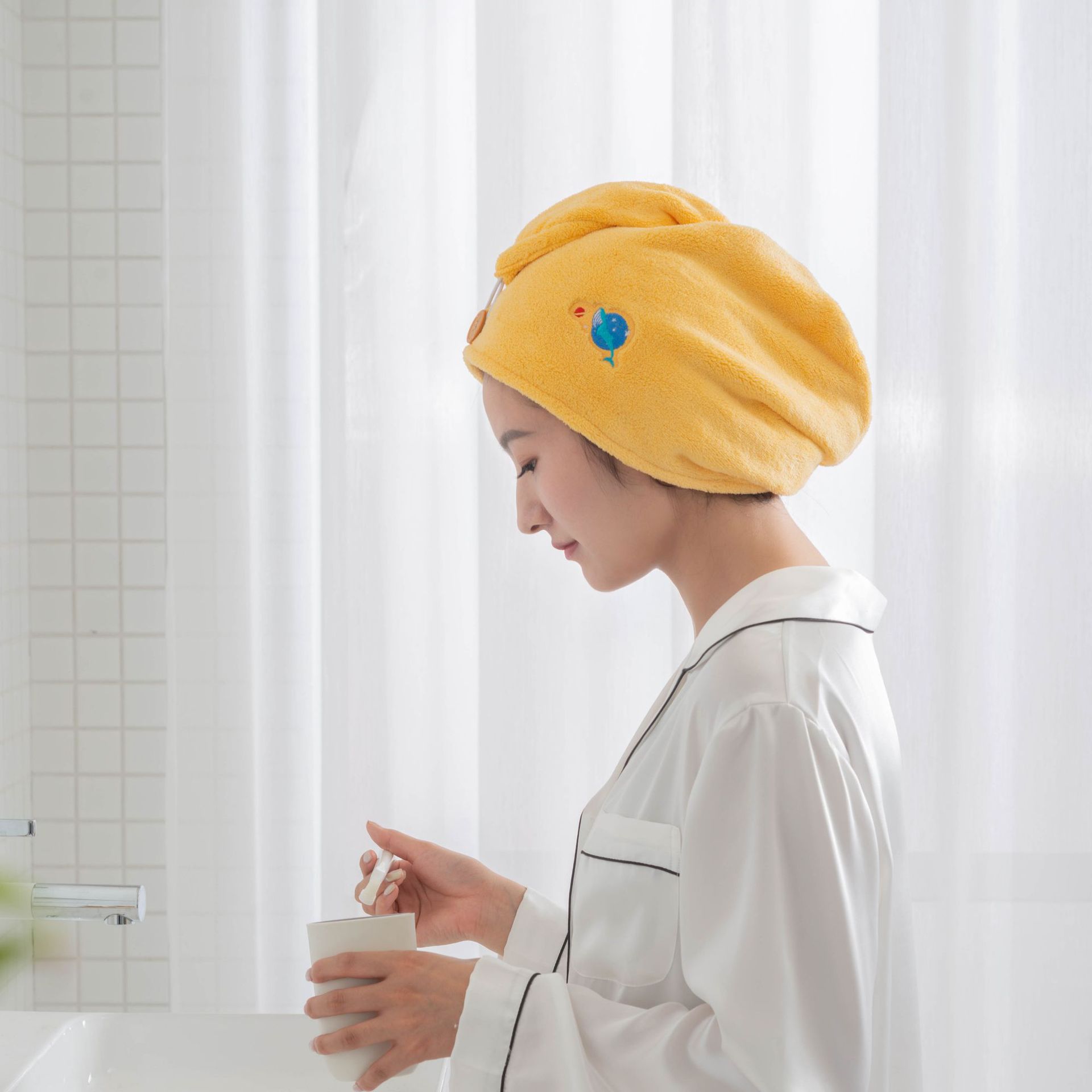 Dusjhår tørkehette superabsorberende hurtigtørkende dusjhette tørt hår håndkle sjampo håndklepakke turban kjølehåndkle