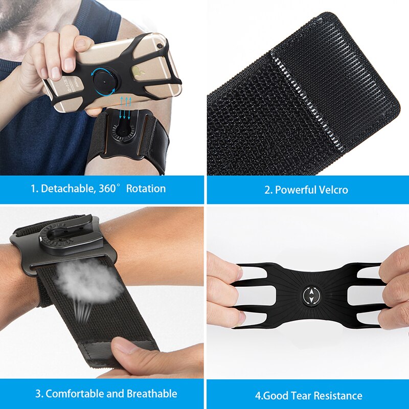 Removable rotating arm wrist strap sports mobile phone cover running wrist bag riding mobile phone bag mobile phone bag arm bag