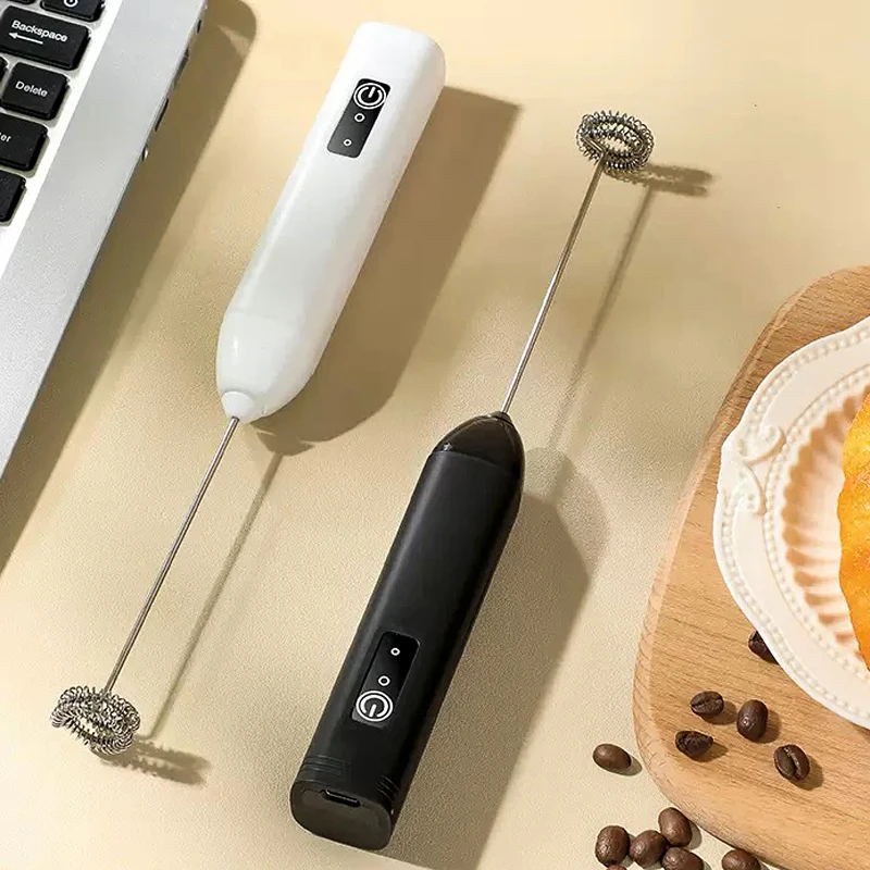 Xiaomi wiederaufladbarer elektrischer Schneebesen mit Ständerhalterung, 3 Geschwindigkeiten, verstellbarer Handschneebesen, Getränkemixer, Milchaufschäumer für Kaffee