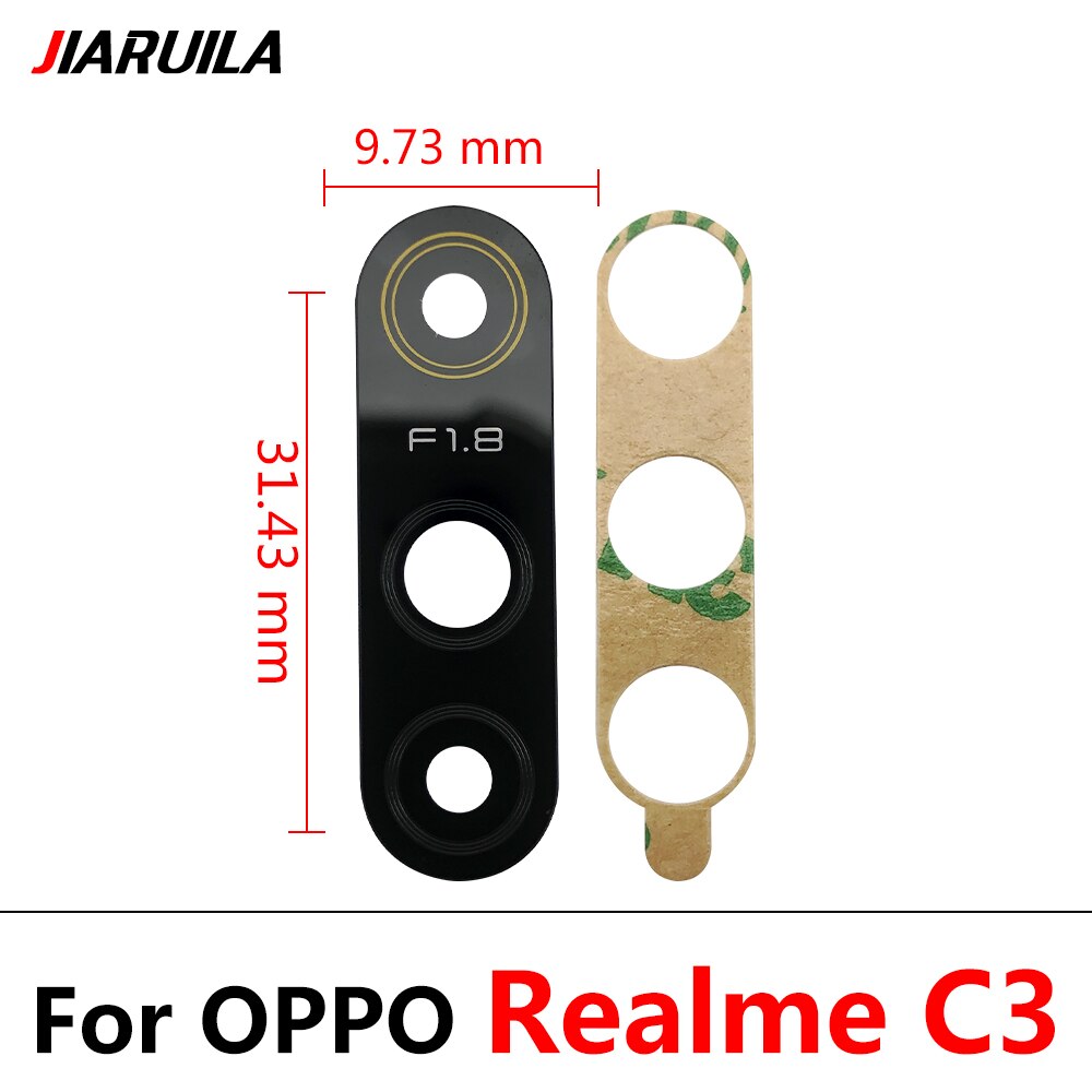 100% oryginalna tylna soczewka aparatu tylnego obiektyw z samoprzylepną do Oppo A1k A5S A8 A9 A15 A16 A52 A53 A54 A74 A93 Realme 5 6 C3 C11 Z6: Realme C3