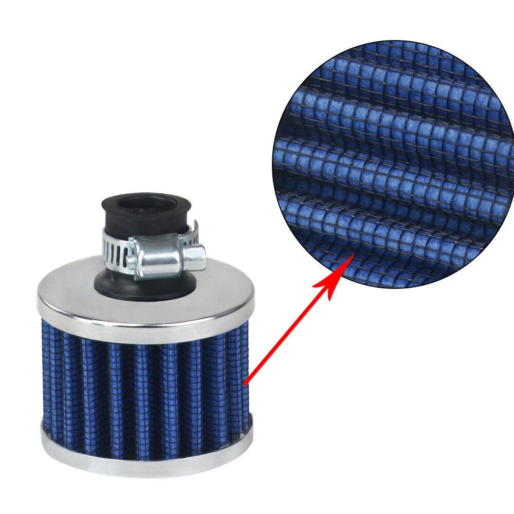 VR - Universal 12mm Interface Motorcycle Car Air Intake Filters Cone Cold Air Filter System Turbo Vent Crankcase VR-AIT12