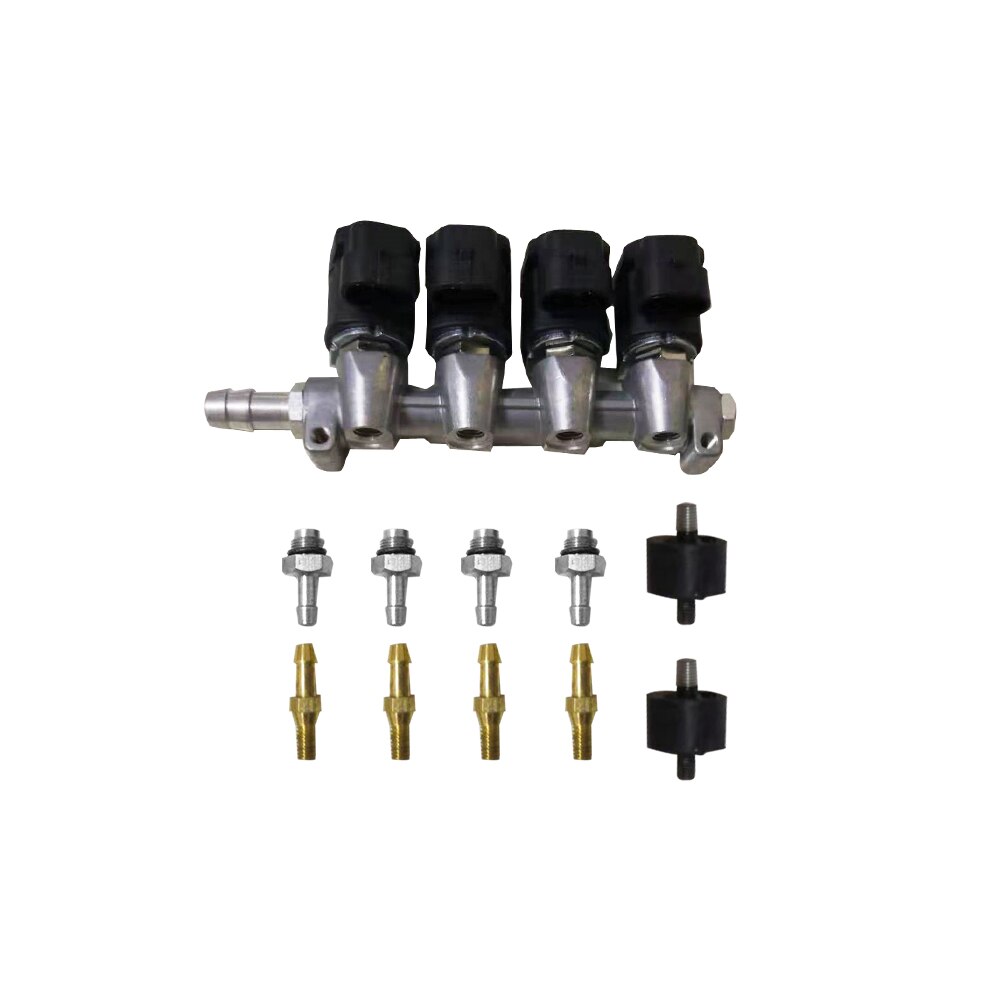 3 Ohms 4 Cylinder CNG LPG Injector Rail High Speed Common Injector Rail Gas Injector And Accessories: gray