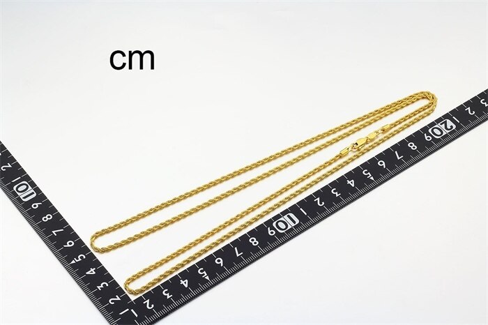 Geel Goud Kleur 45 cm 50 cm 60 cm 80 cm 30 &quot;lange Twisted Touw Ketting Kettingen Vrouwen Mens Sieraden Bijoux kolye collier ketting