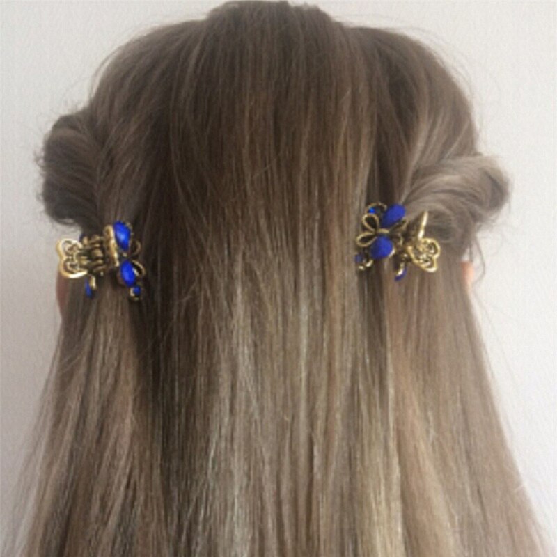 Adornos para el cabello con diamantes de imitación para mujer, accesorios para el pelo, pinza de Metal para el pelo, joyería, pinza para el pelo de cangrejo y mariposa