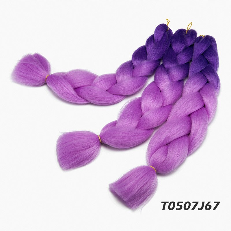 Lelinta Ombre Jumbo Braiding Hair Extensions Kanekalon Synthetic Braiding Hair 24inch 3Pack/Lot Two Tone Braiding Hair (Brown): #8 / 3Pcs/Lot