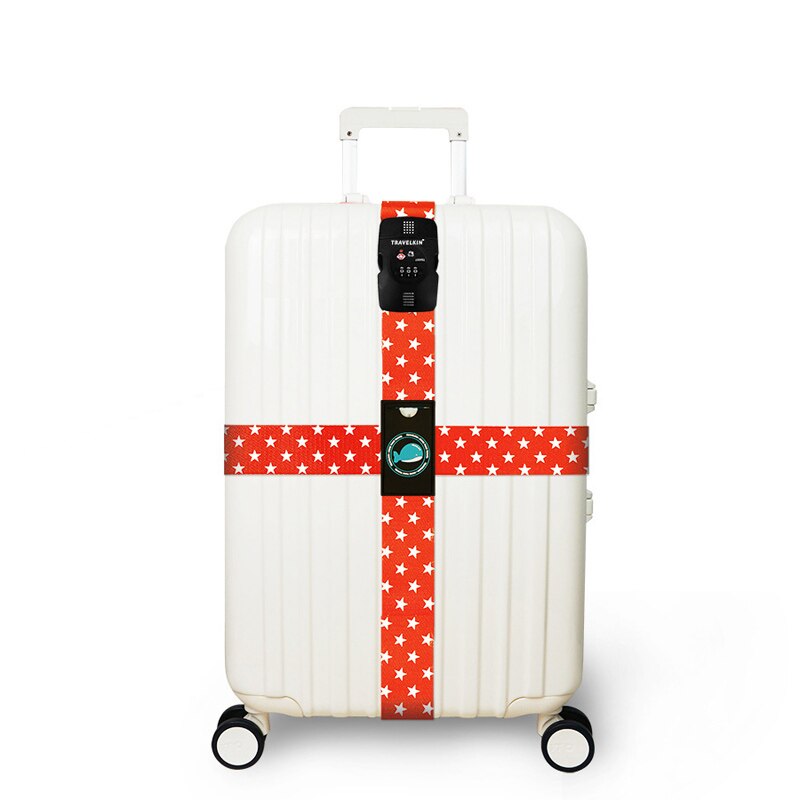 Rhxfxtl bagage tre cifre adgangskode krydsbælte justerbar kuffert bånd sikkerhed bundt bagage reb stropper rejse tilbehør: H4