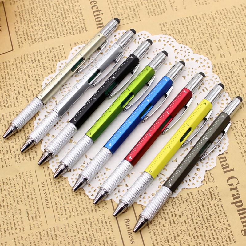 Non-slip Comfortable Multifunctional Ballpoint Pen With Measuring Ruler Screwdriver Technician Stationery