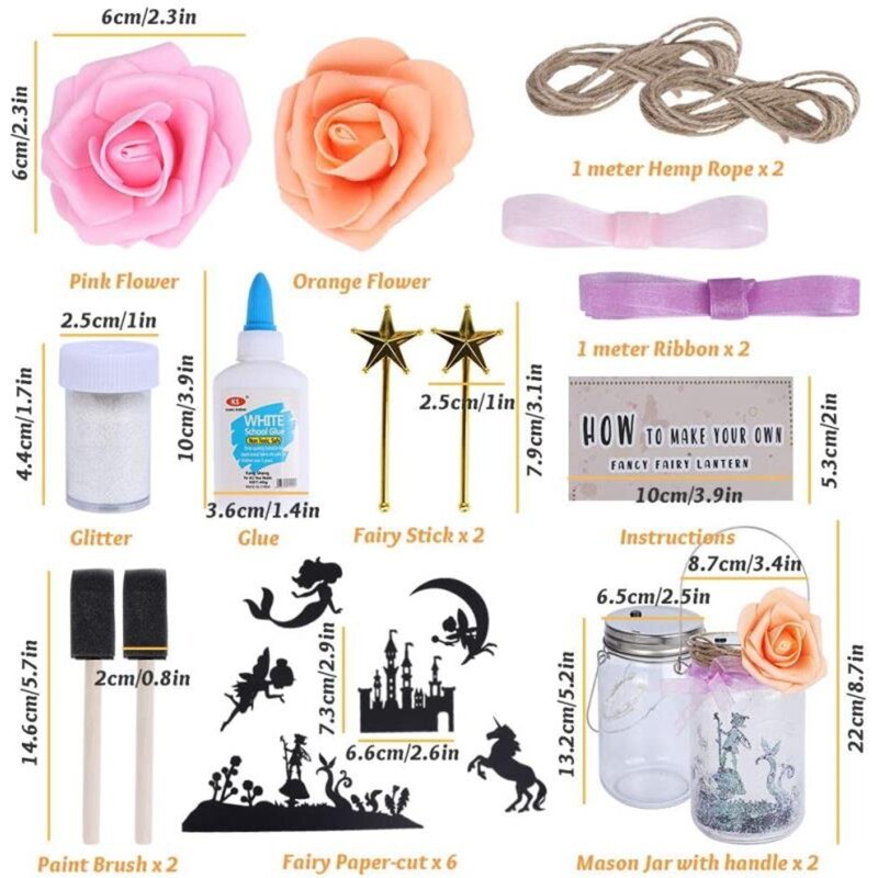 Girl Elf Craft Kit-Fun DIY Art and Craft Project for Kids-Make Your Own Elf in a Jar-Great for Art Deco Projects