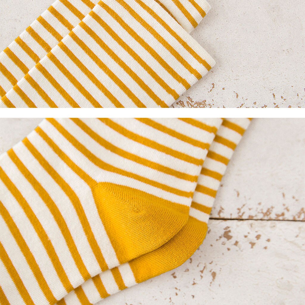 CHAMSGEND women's Japanese women's socks striped pile socks cotton breathable socks casual comfort cotton socks