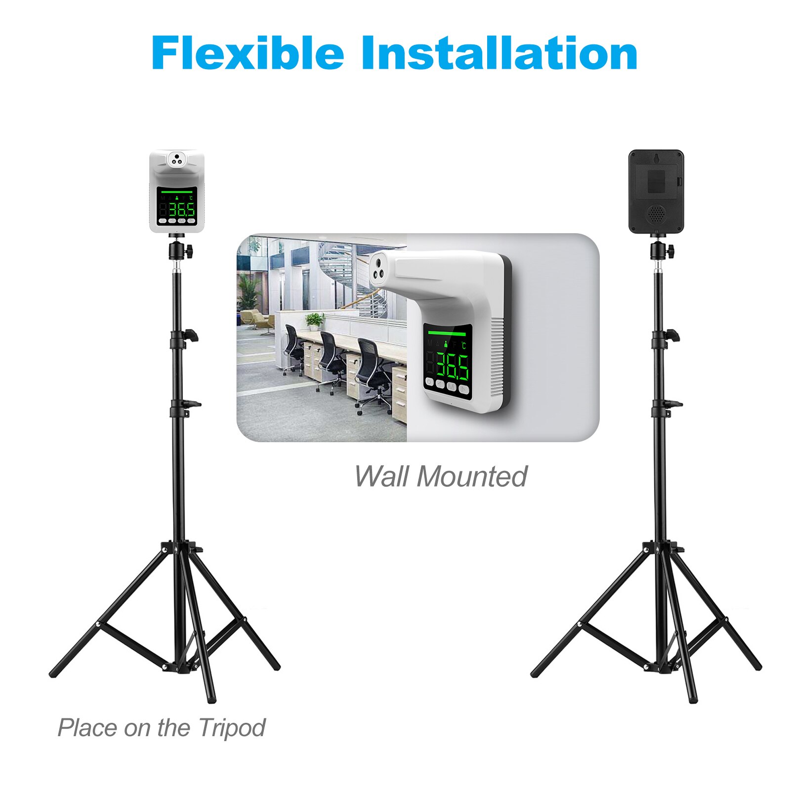 Non-Contact Digitale Voorhoofd Thermometer Muur Gemonteerde Infrarood Thermometer Statief Beugel Lichaam Temperatuur Meting Meter