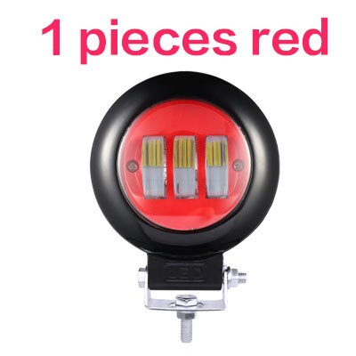 AILEO-luces led para coche, barra de luz de trabajo de 12V, 24V, 30W, 6000k, todoterreno, ATV, yate, 4x4: 1 pcs Circle Red