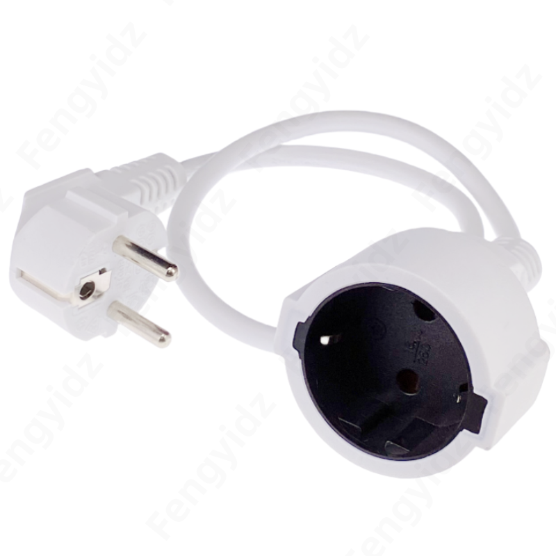 Power extension cord,Euro CEE lengthen Power cables,CEE7/7 Plug to CEE7/3 Outlet Socket extension cable 0.5M 16A ratubg: WHITE