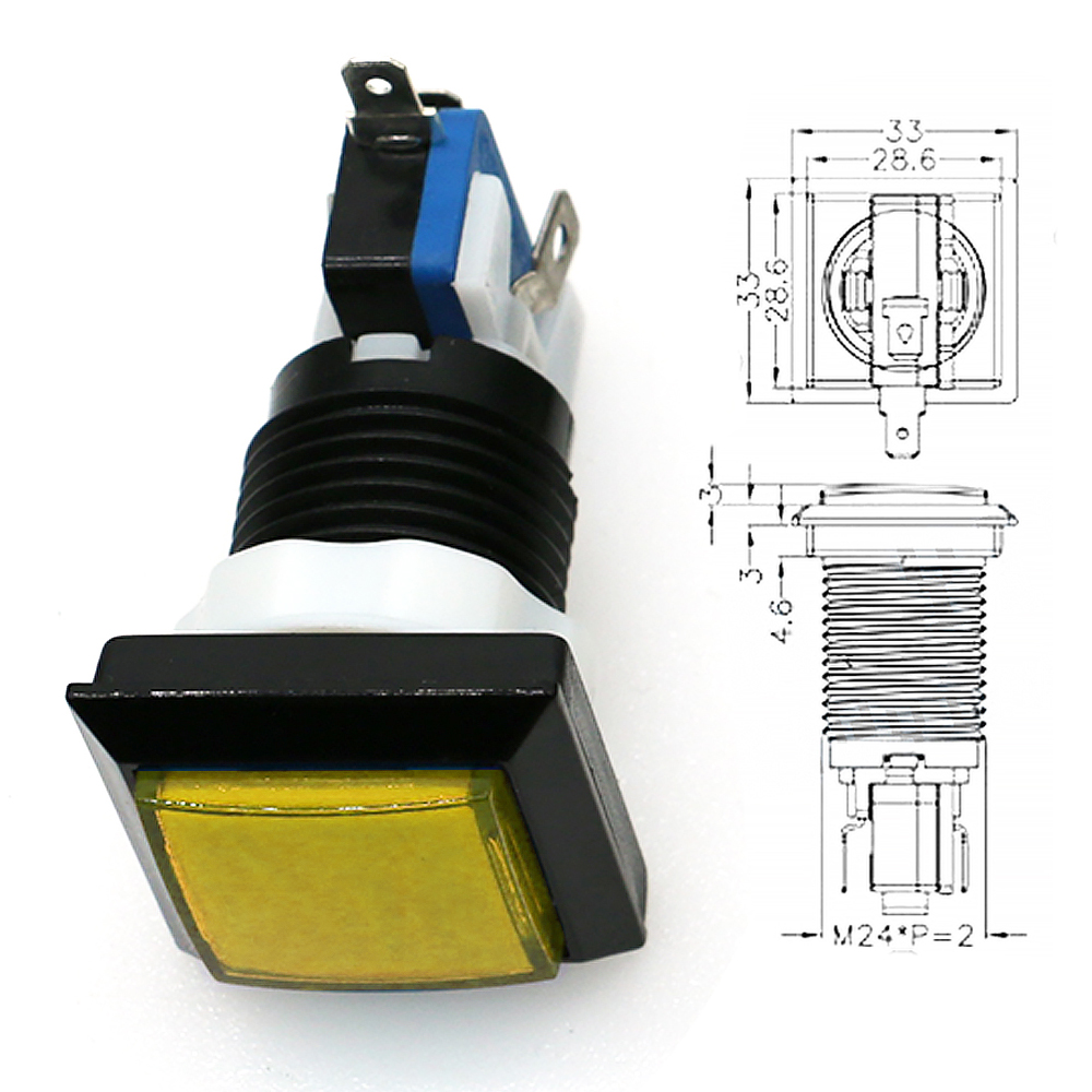Arkade-Spiel Licht Druckknopf LED 12V beleuchtete Video-Münz automat Kran Kralle Flipper Teile mehrere Größen verfügbar: Blau